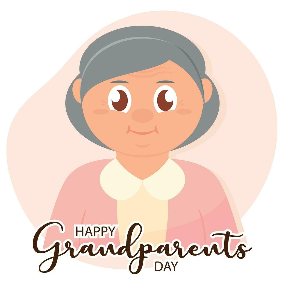 söt mormor karaktär Lycklig farföräldrar dag vektor