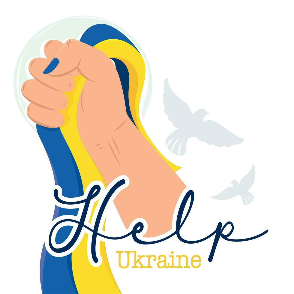 färgad hjälp ukraina begrepp affisch vektor