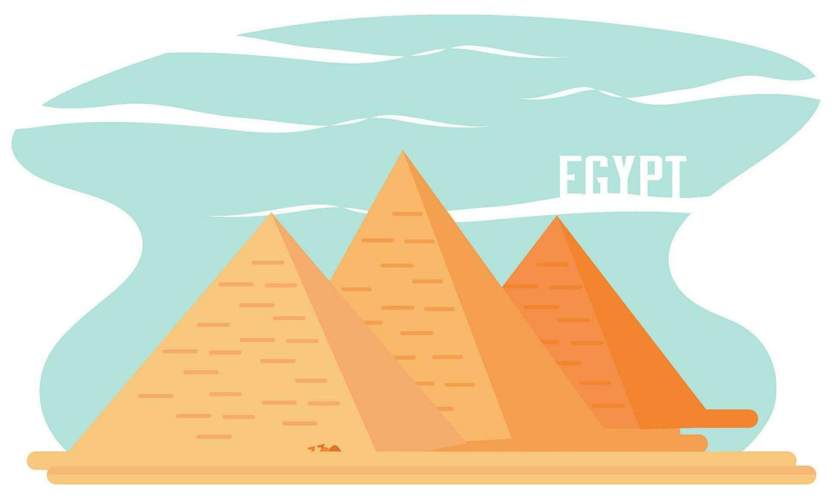 isoliert Gruppe von Gizeh Pyramiden Ägypten Reise Vektor