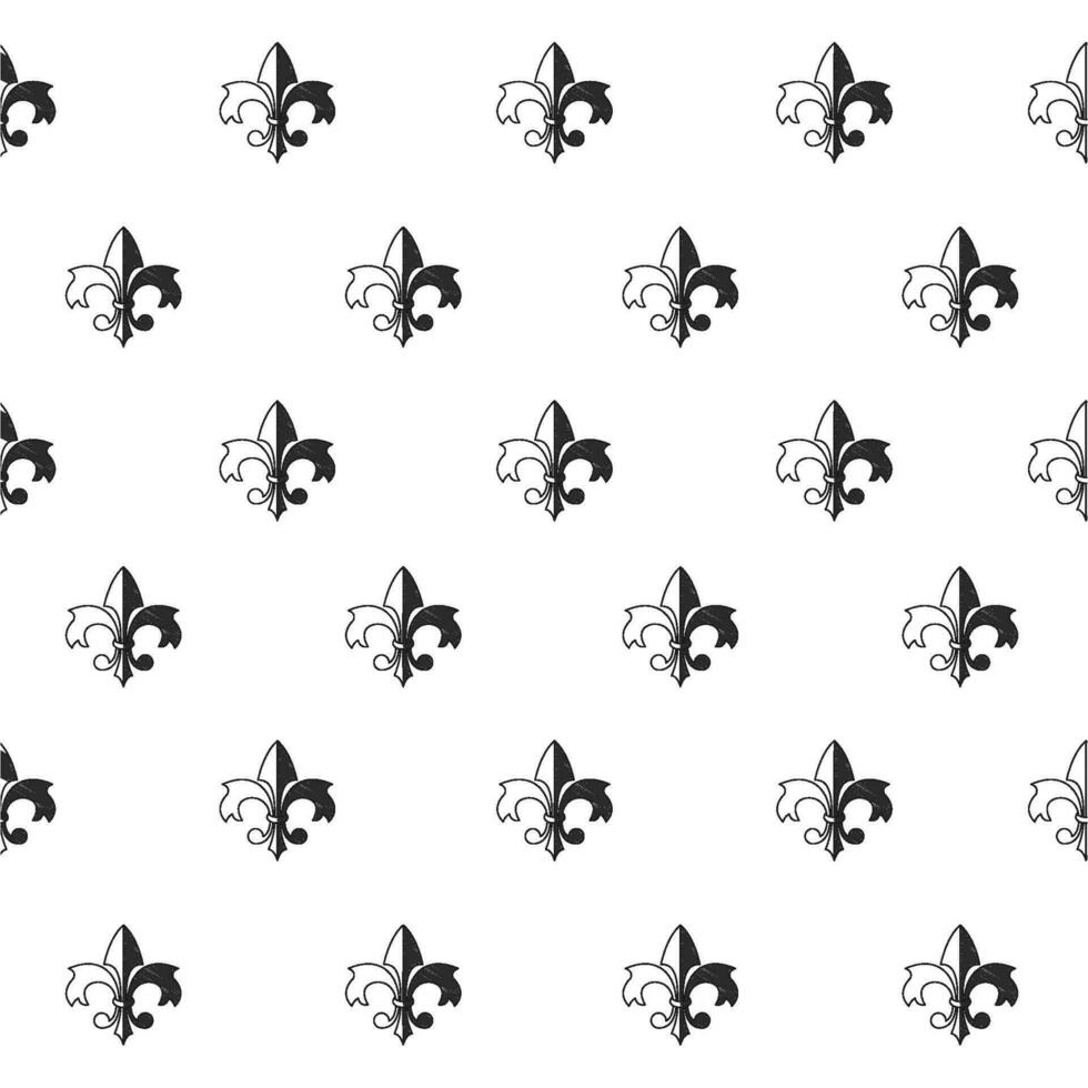 nahtlos Muster Hintergrund mit lys Blume Symbole Vektor