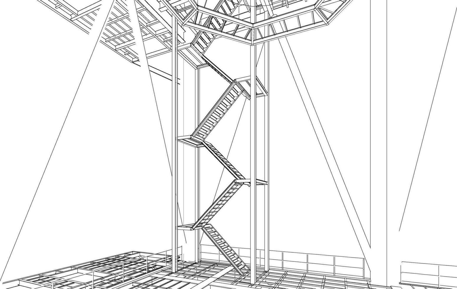 3d illustration av industriell byggnad vektor