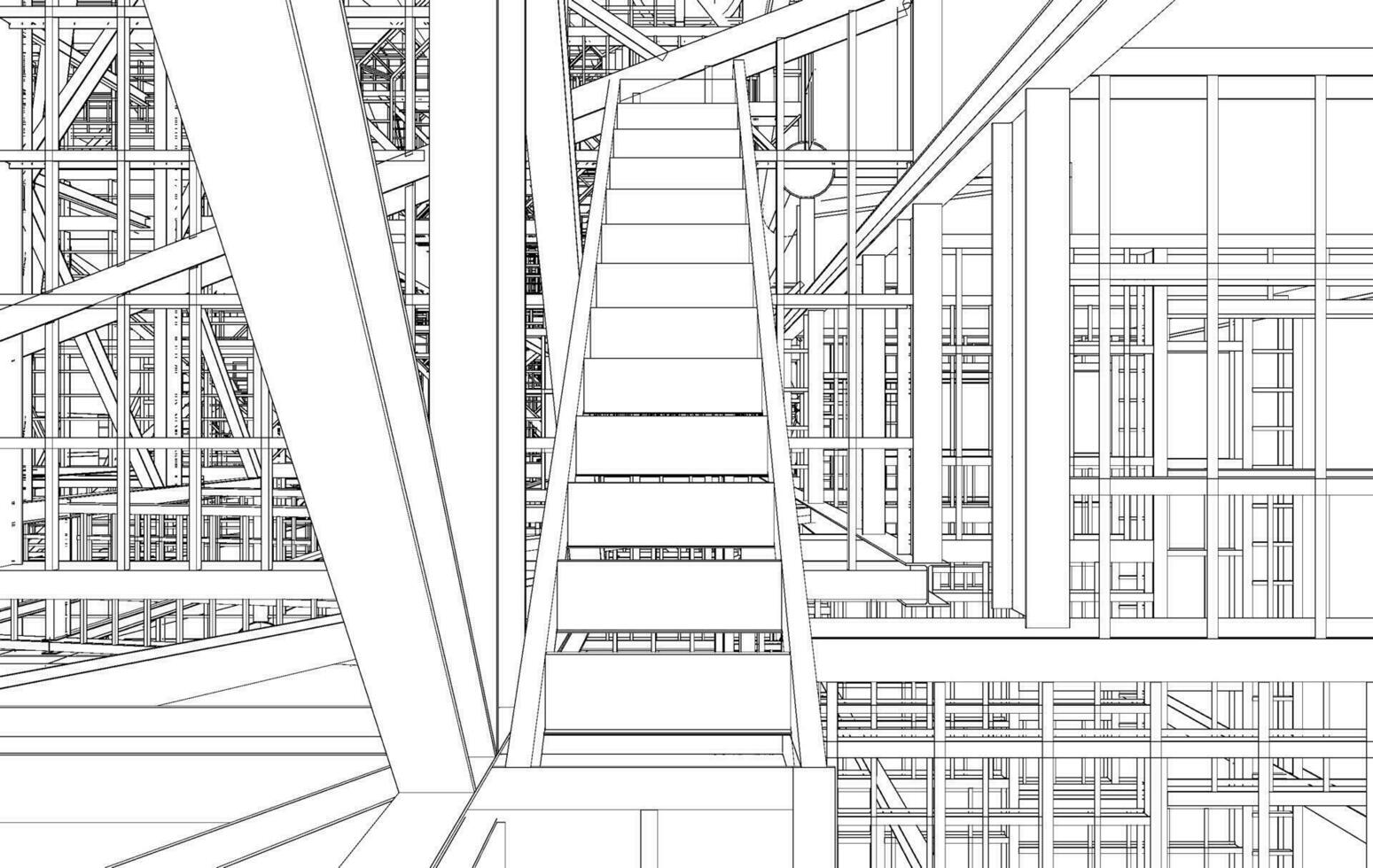 3d illustration av industriell byggnad vektor