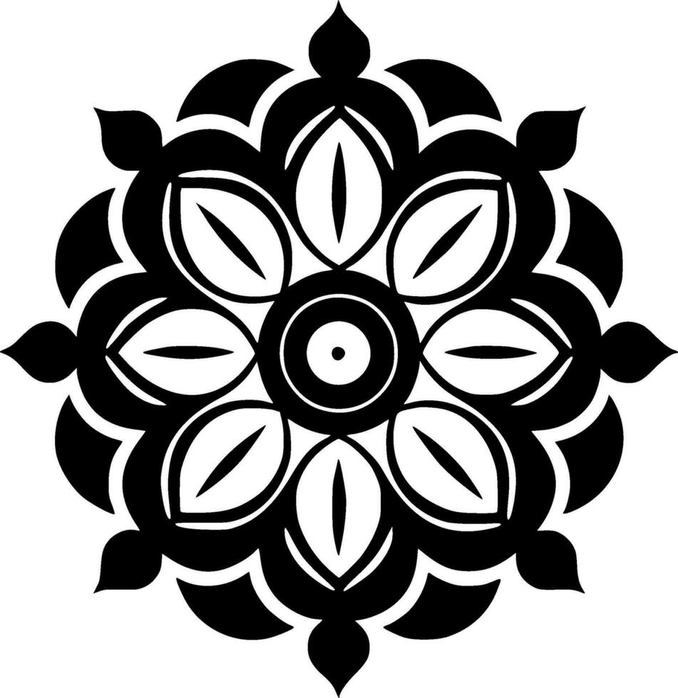 Mandala - - minimalistisch und eben Logo - - Vektor Illustration