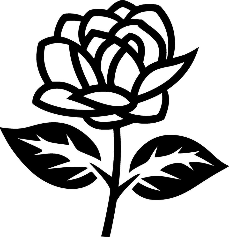 Blumen - - schwarz und Weiß isoliert Symbol - - Vektor Illustration