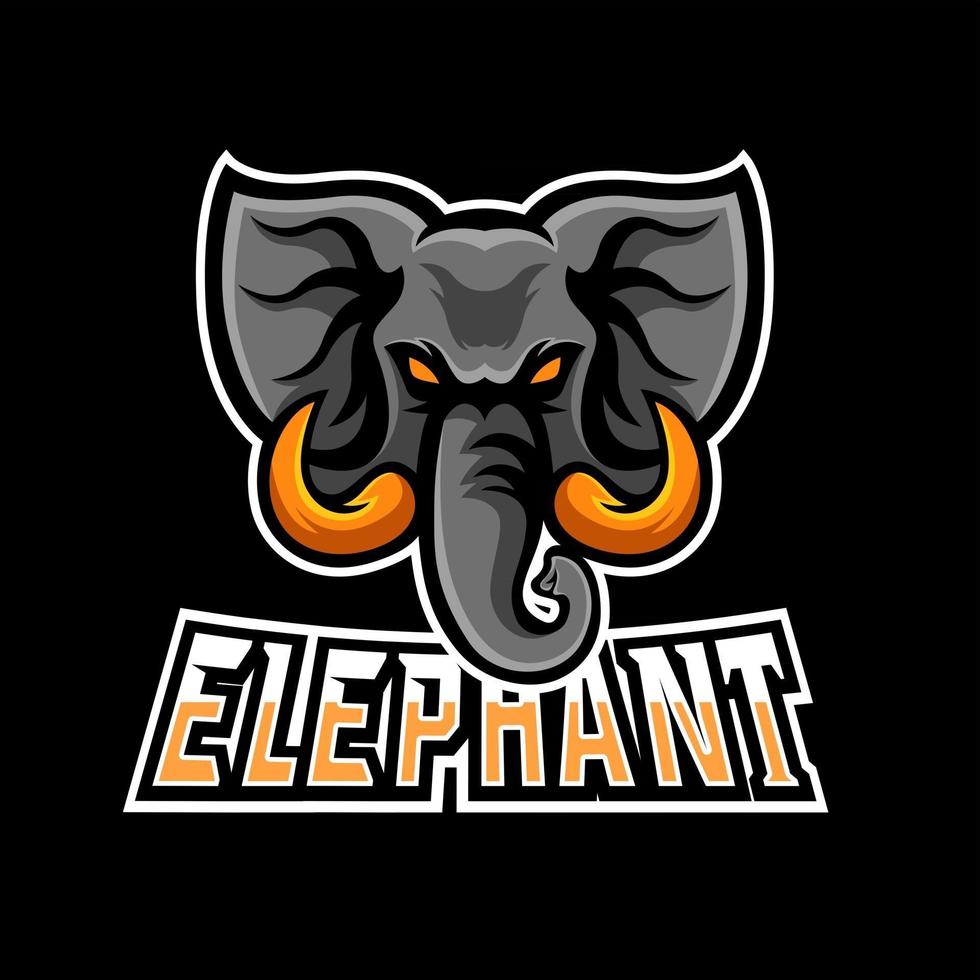 Elefant-Esport-Gaming-Maskottchen-Logo-Vorlage vektor