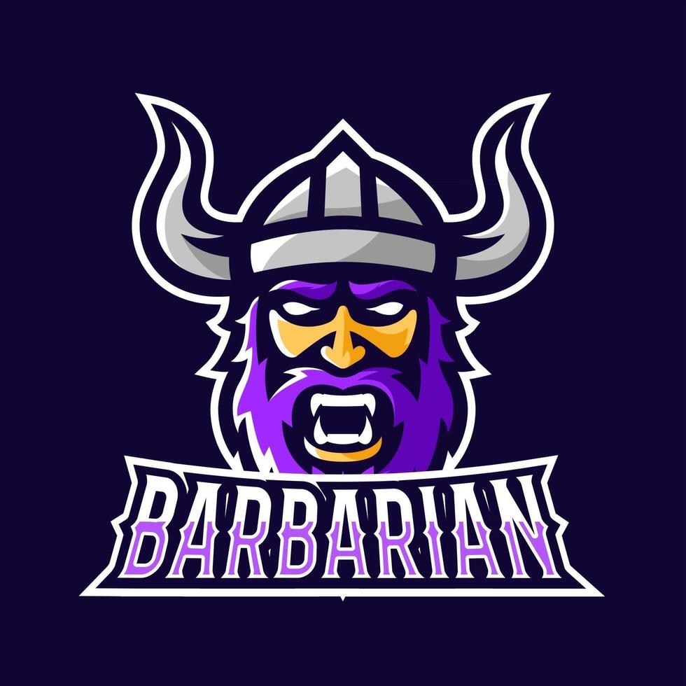 barbarisk viking sport eller esport gaming maskot logotyp mall vektor