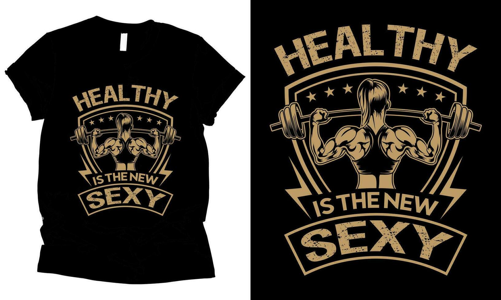 gesund ist das Neu sexy Mädchen Fitness T-Shirt Design vektor