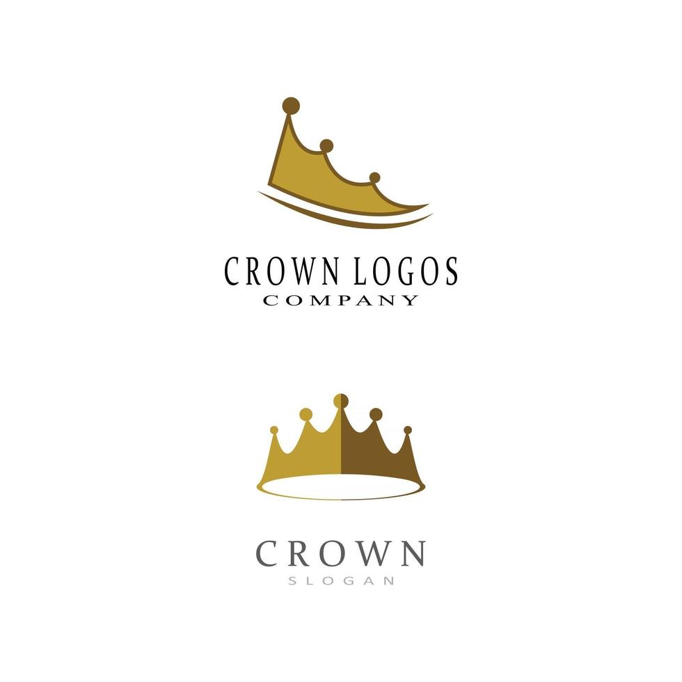 krona logotyp mall vektor ikon illustration design