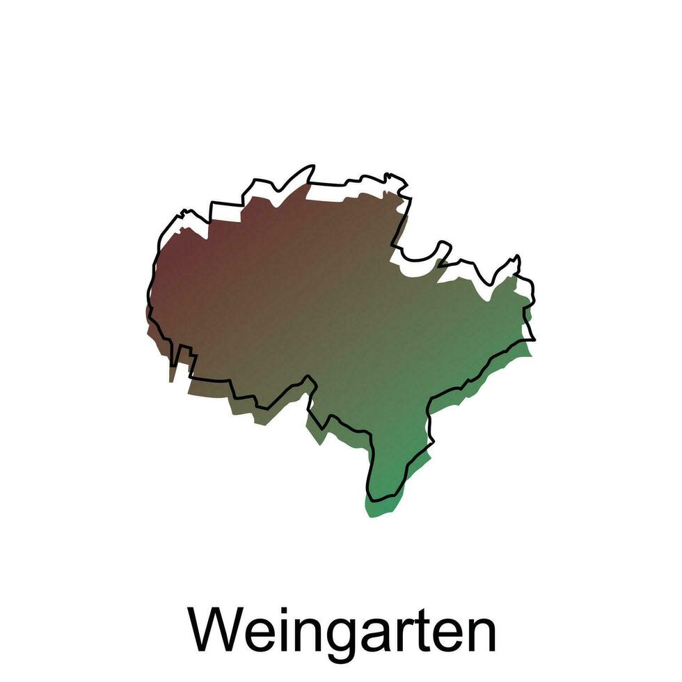Karte Stadt von Weingarten, Welt Karte International Vektor Vorlage mit Gliederung Illustration Design