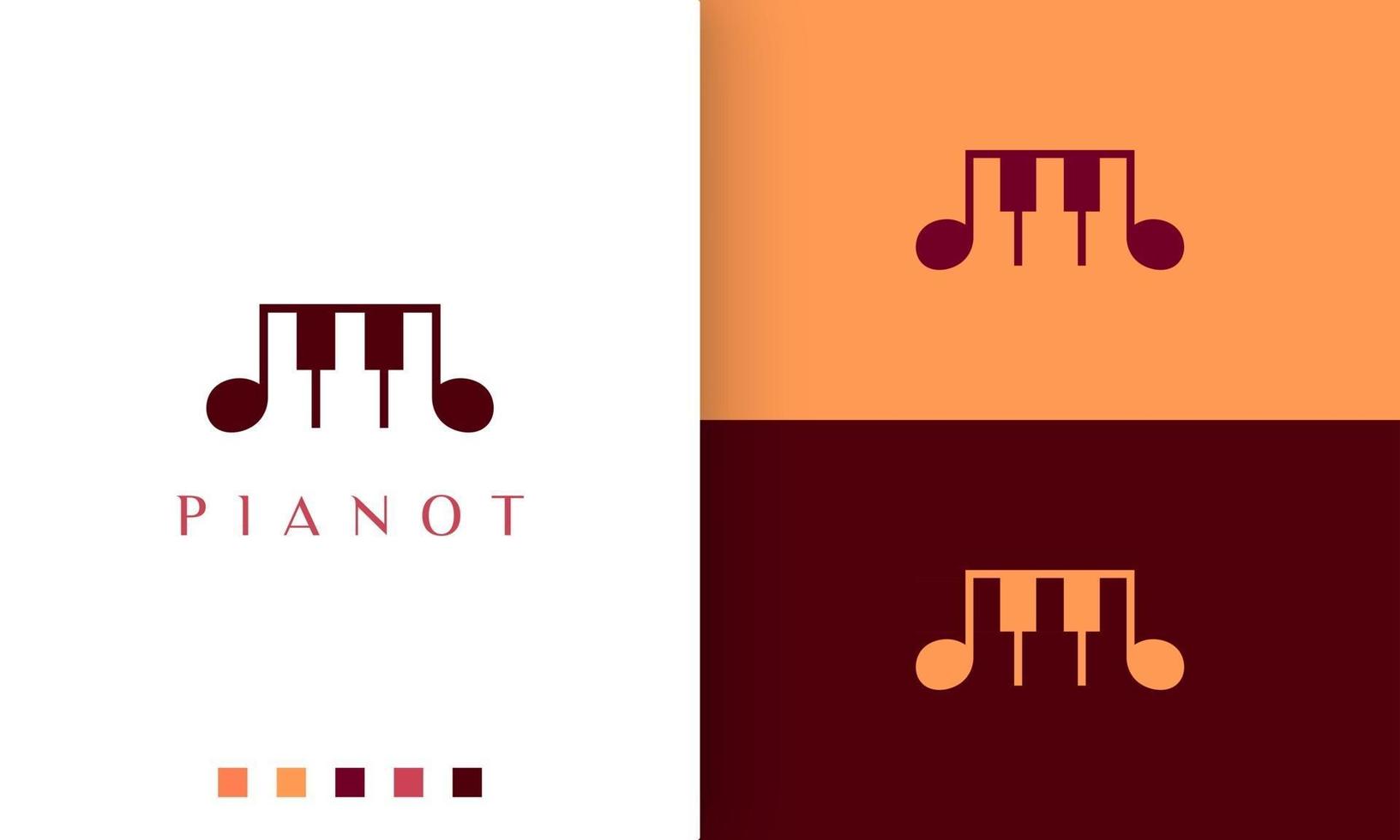 enkel och modern pianologotyp eller ikon vektor