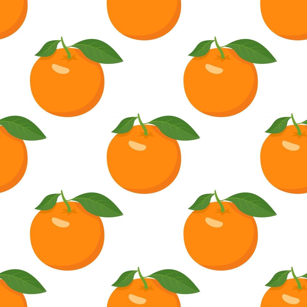 sömlös ljus vår- och sommarmönster med apelsiner och skivor på en vit bakgrund. en uppsättning citrusfrukter för en hälsosam livsstil. platt vektorillustration av hälsosam mat vektor