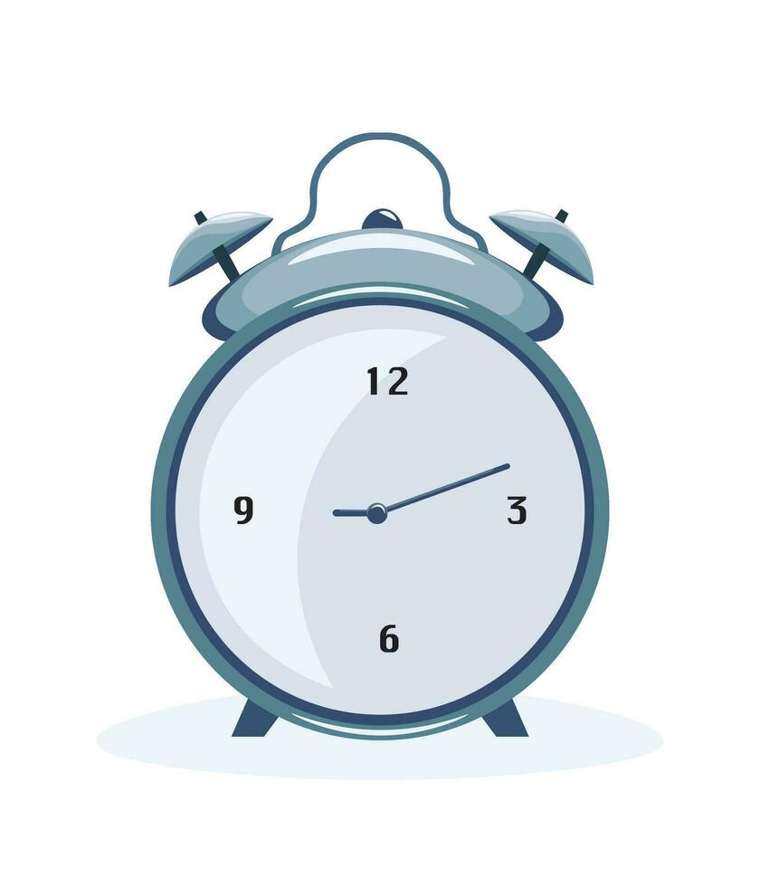 Kreis Uhr Symbol. Blau Alarm Uhr. Uhr Symbol minimal Design Konzept von Schlafen Timer. 3d Vektor Illustration