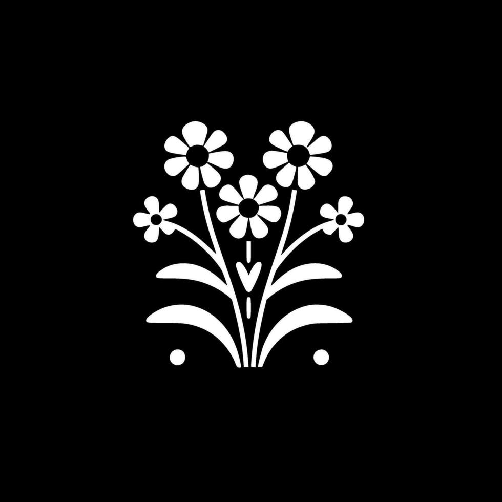 blommor - minimalistisk och platt logotyp - vektor illustration