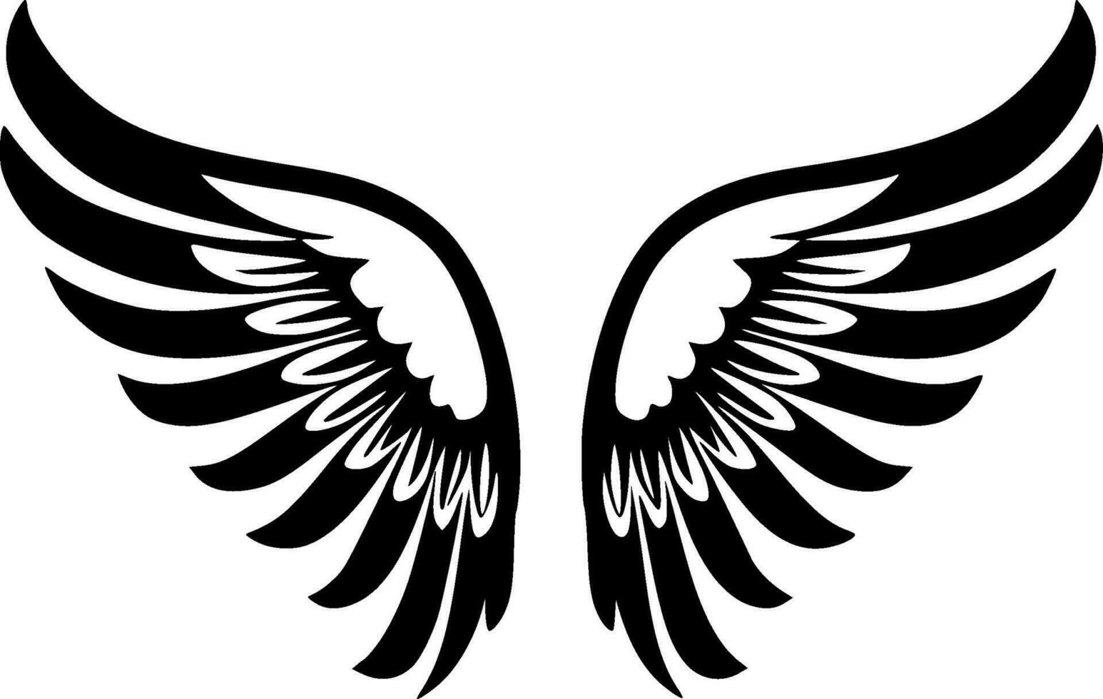 ängel vingar, minimalistisk och enkel silhuett - vektor illustration