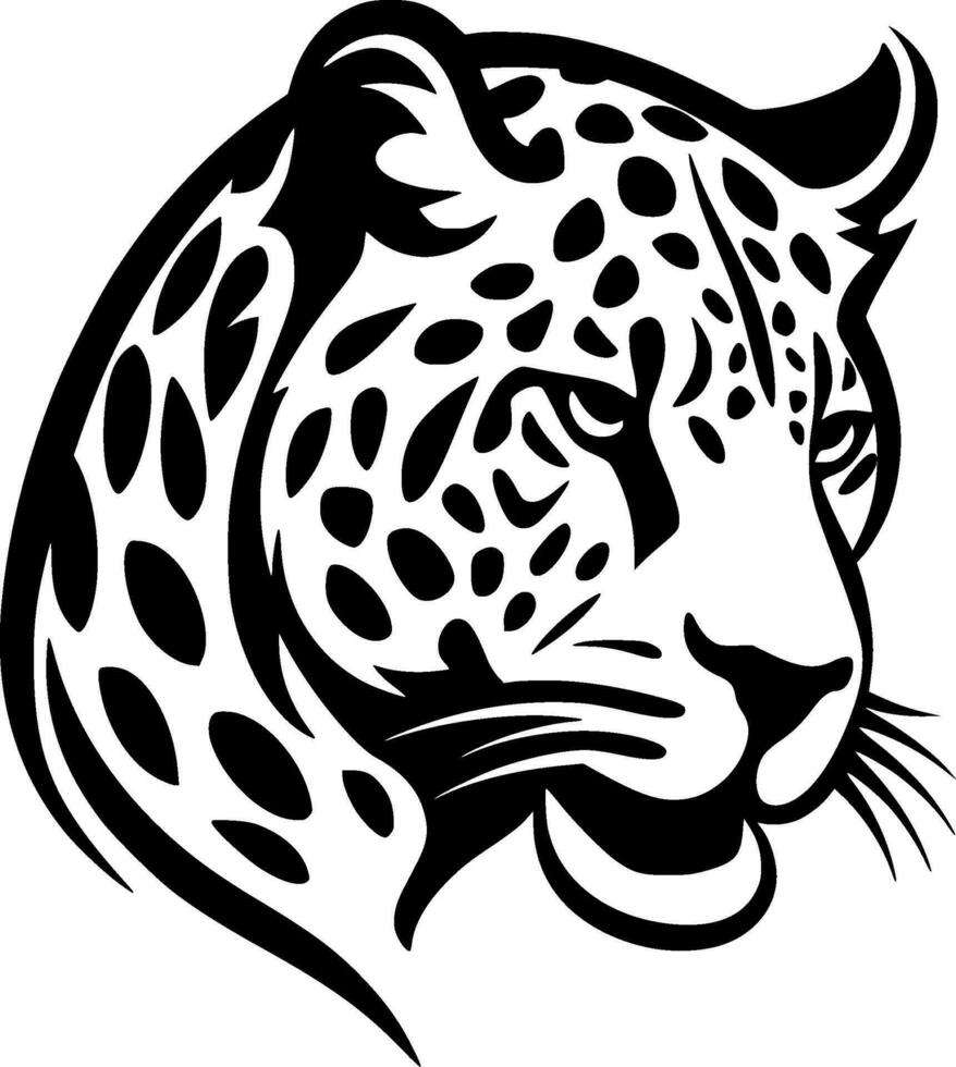 leopard, svart och vit vektor illustration