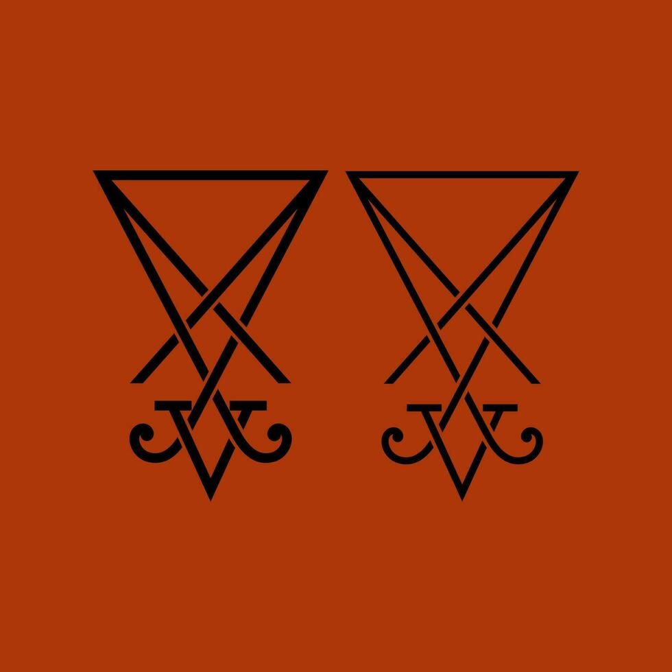 Luzifer Kreuz Zeichen Symbol Vektor einstellen von satanisch Okkulte heidnisch alchemistisch Symbole