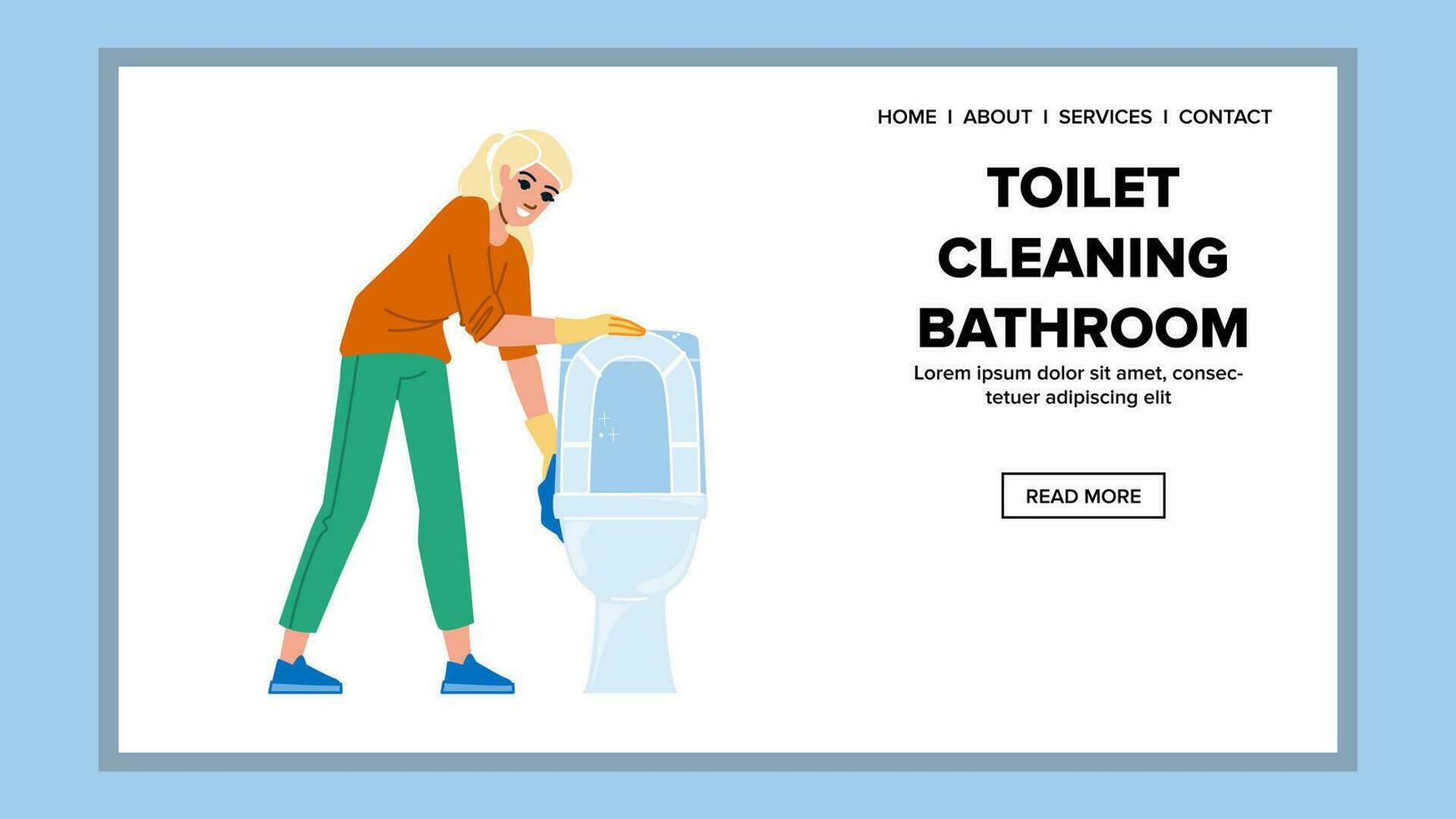 sauber Toilette Reinigung Badezimmer Vektor