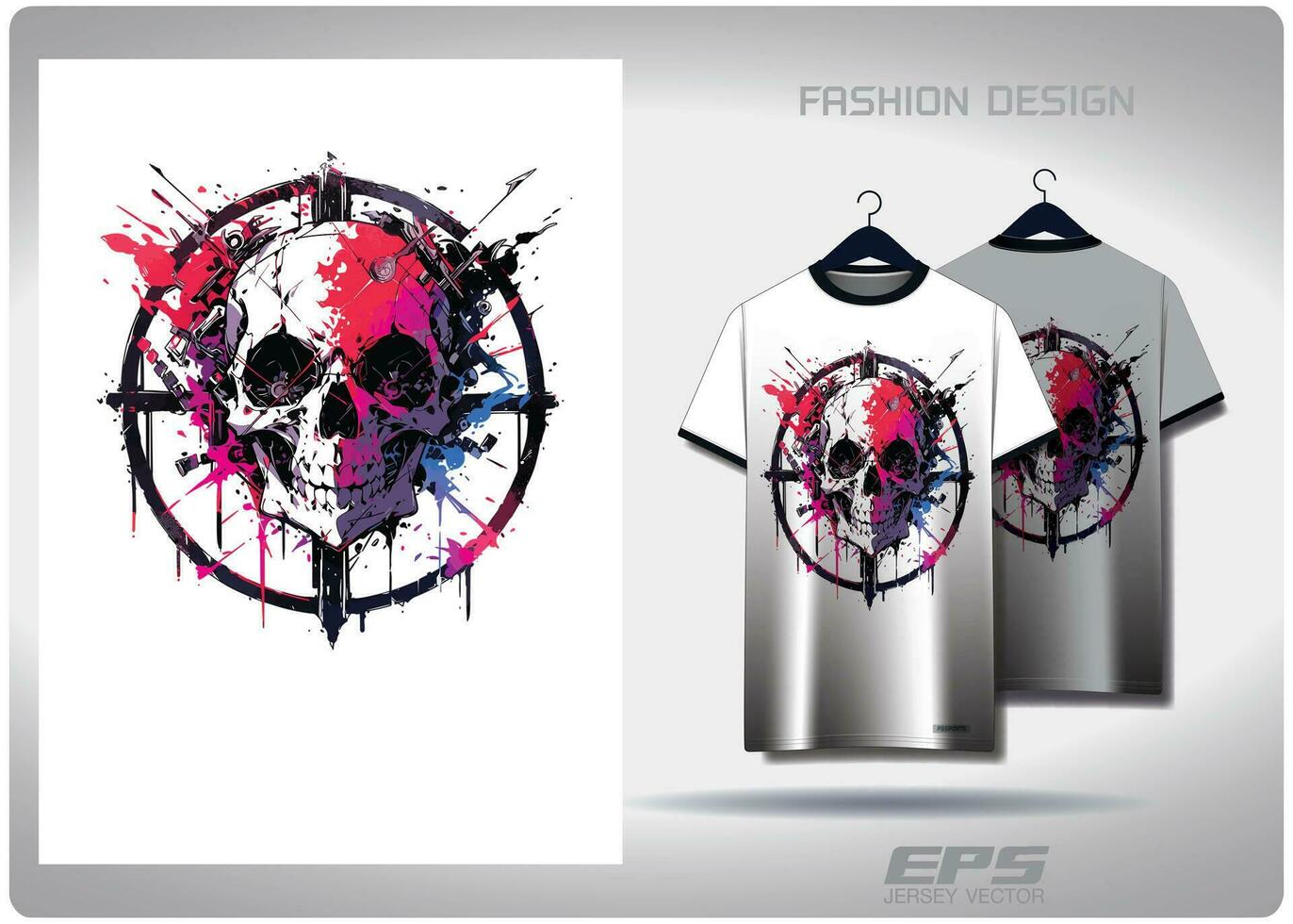 Vektor T-Shirt Hintergrund image.robot Stil befleckt Schädel Muster Design, Illustration, Textil- Hintergrund zum T-Shirt, Jersey Straße T-Shirt