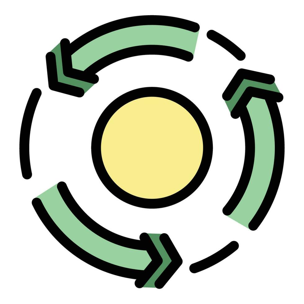 Öko Zyklus Symbol Vektor eben