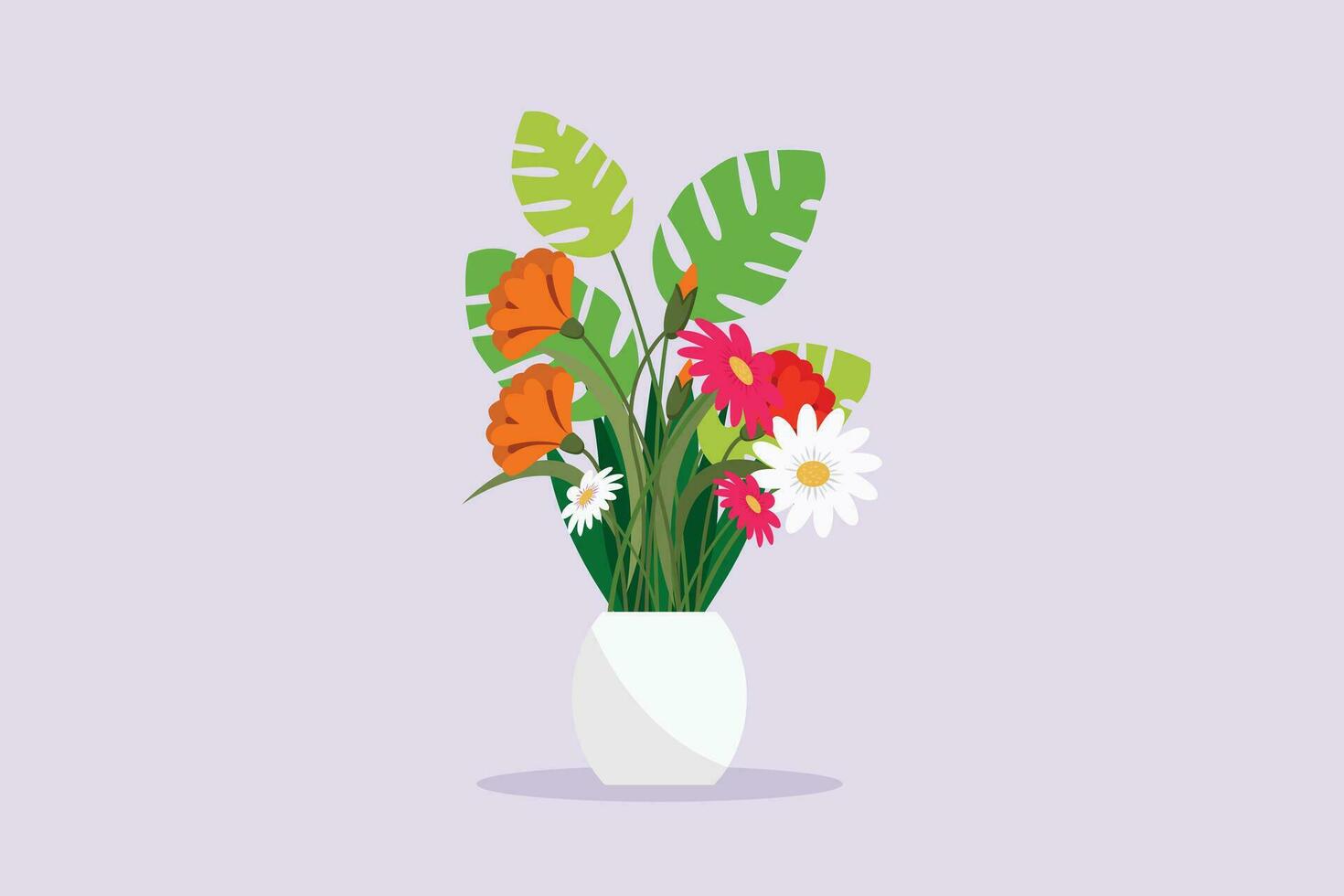 flerfärgad blomning blommor begrepp. färgad platt vektor illustration isolerat.