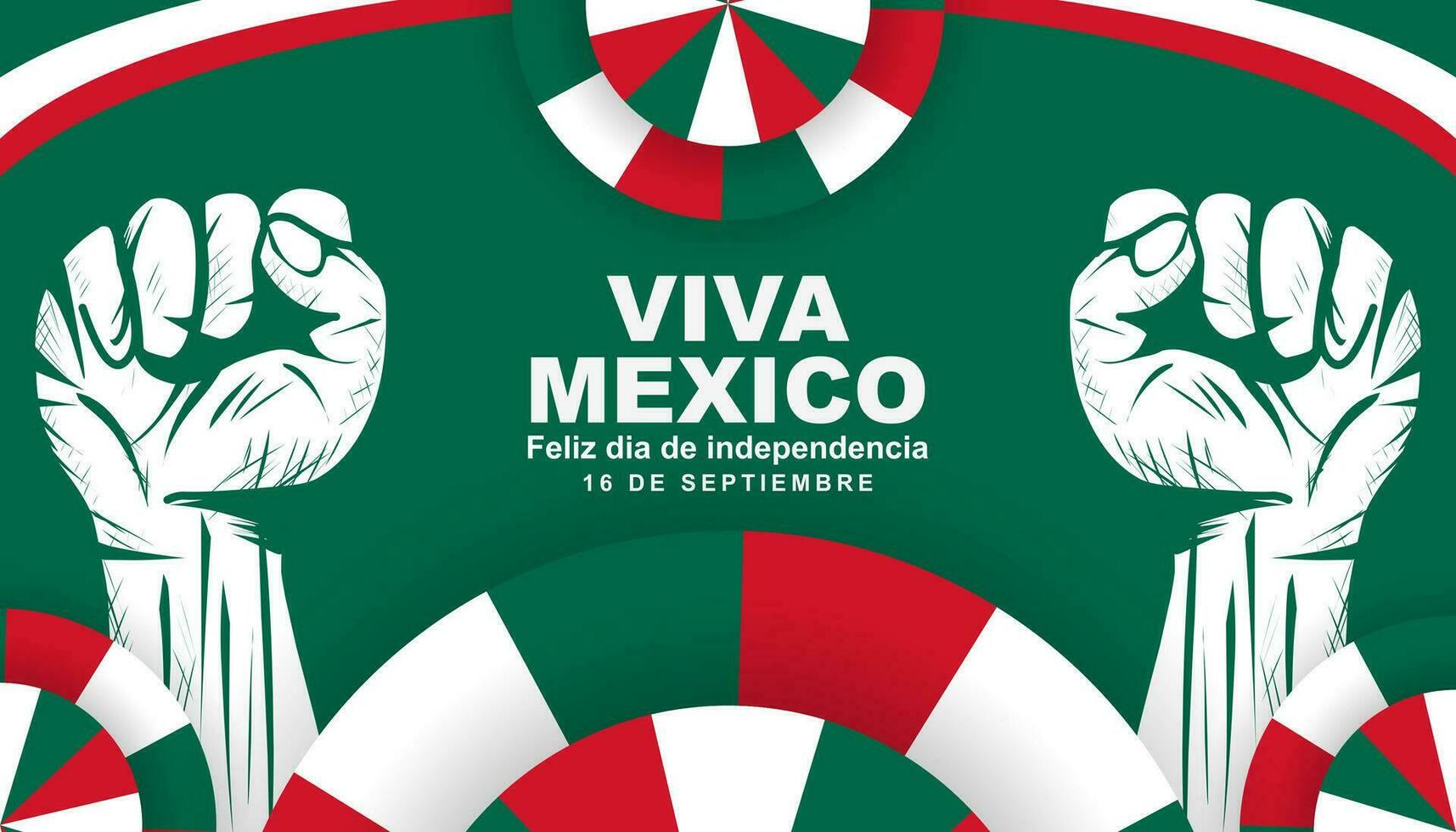 mexico oberoende dag berömd varje år på september 16:e, oberoende dag hälsning kort affisch. vektor illustration design