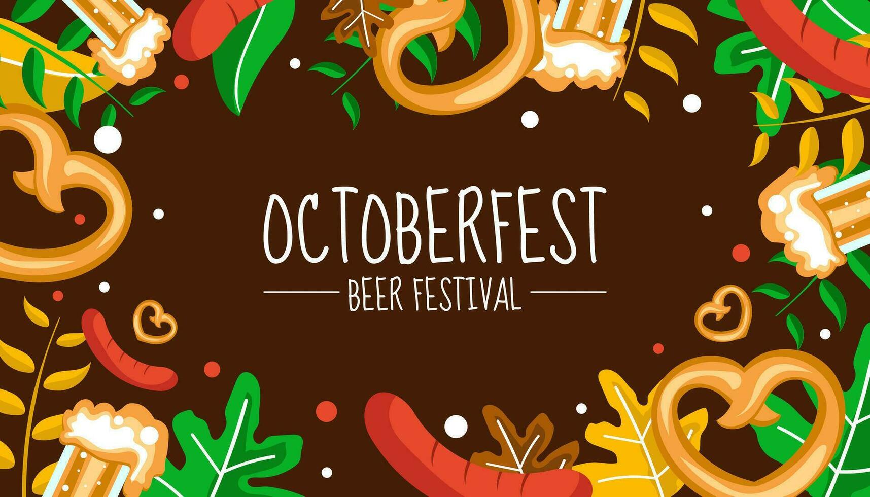 oktoberfest festival begrepp baner bakgrund i hand dragen stil. vektor illustration design