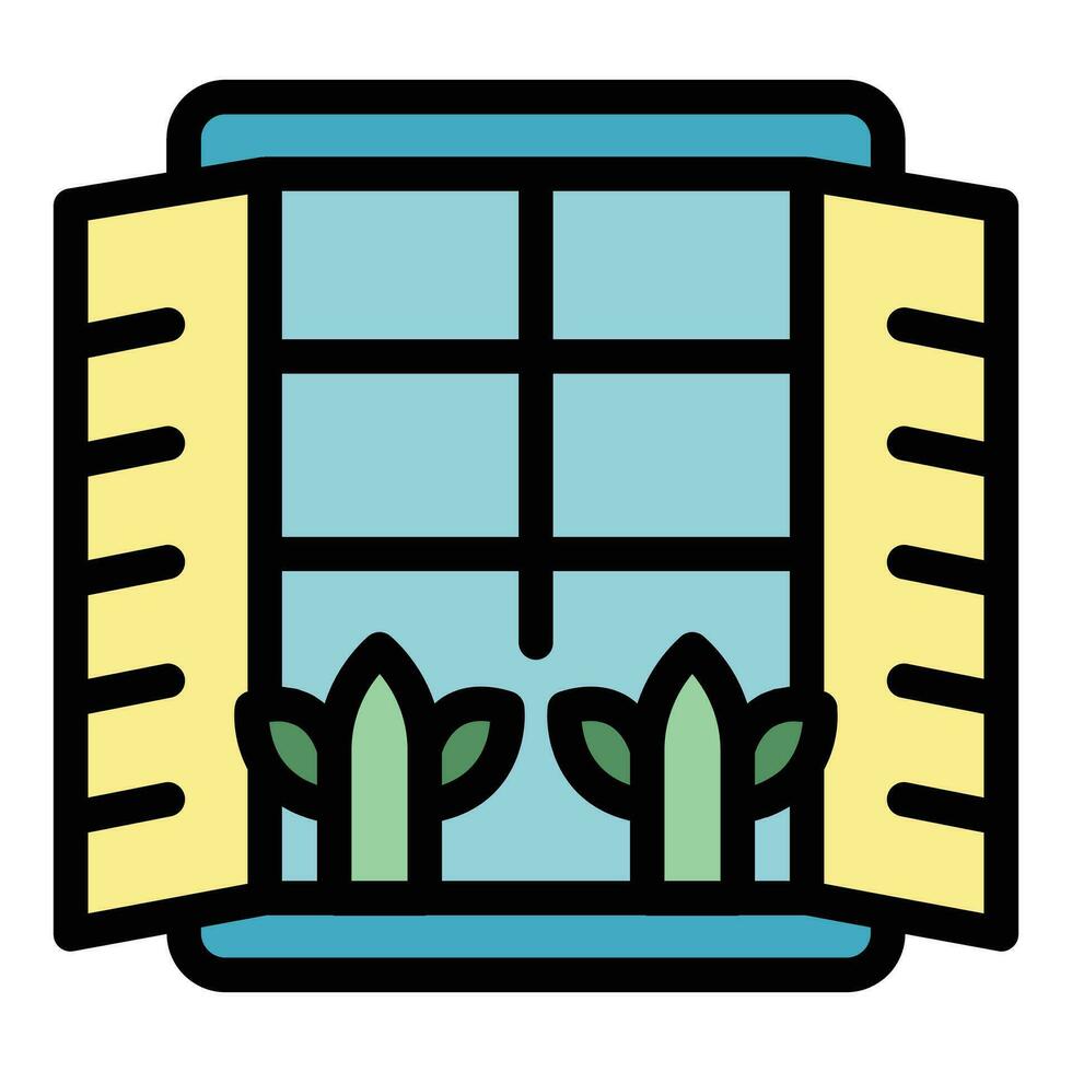 Fenster Garten Symbol Vektor eben