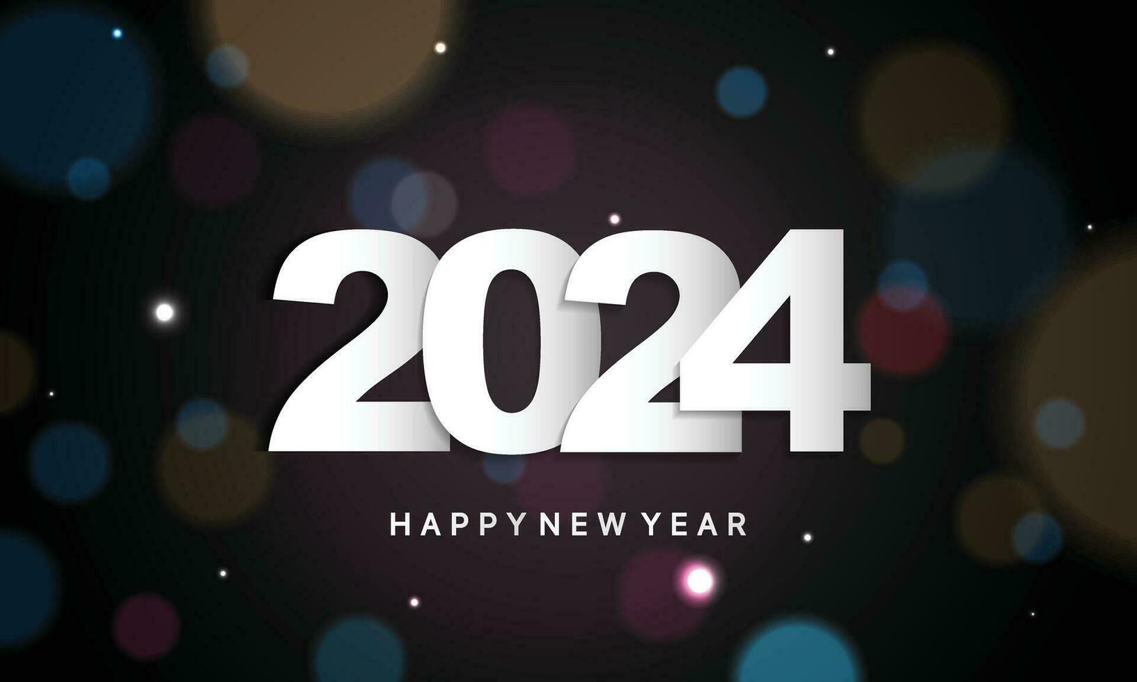 2024 Lycklig ny år bakgrund design. hälsning kort, baner, affisch. vektor illustration.
