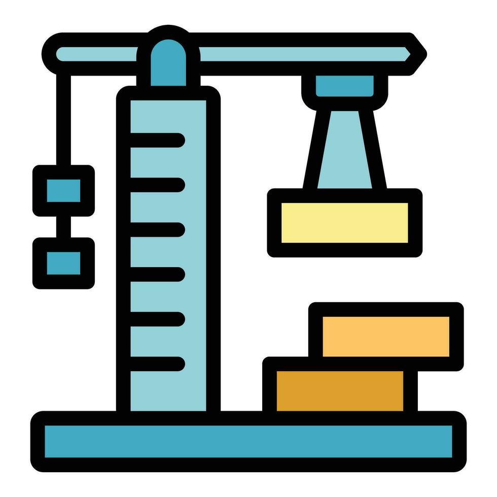 konstruktion kran ikon vektor platt