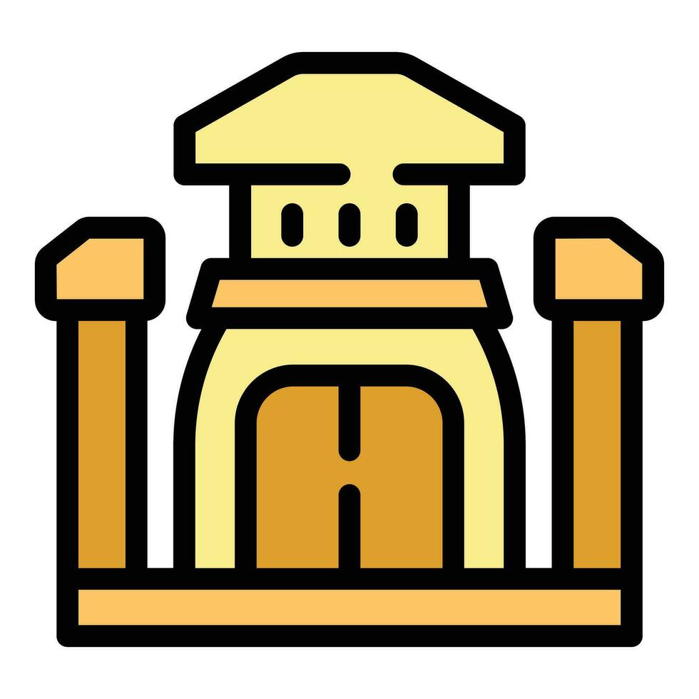 Tempel Haus Symbol Vektor eben