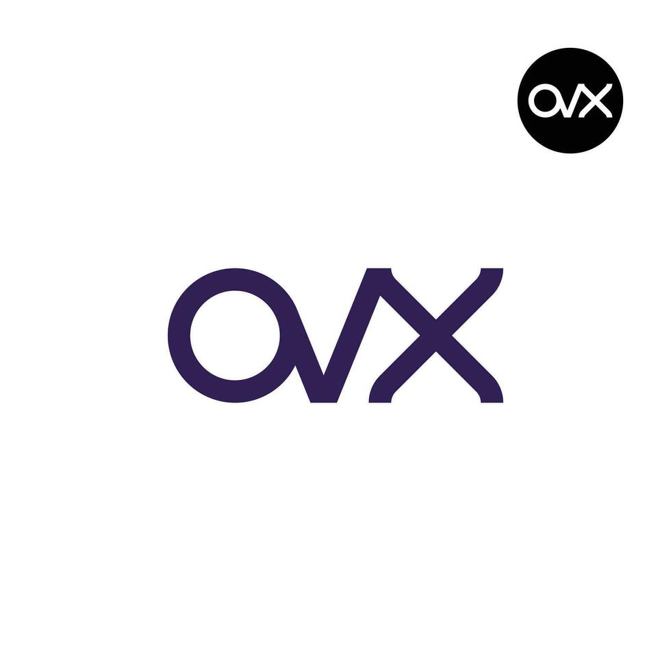 brev ovx monogram logotyp design vektor