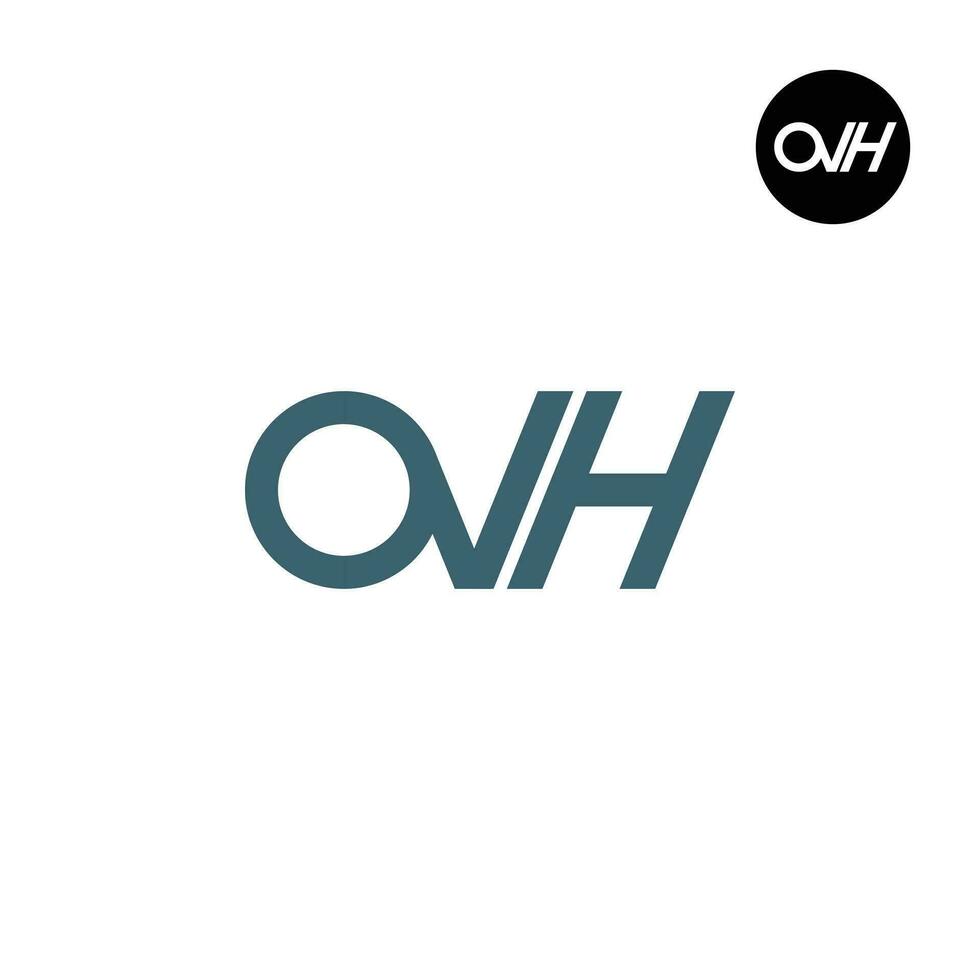 brev ovh monogram logotyp design vektor