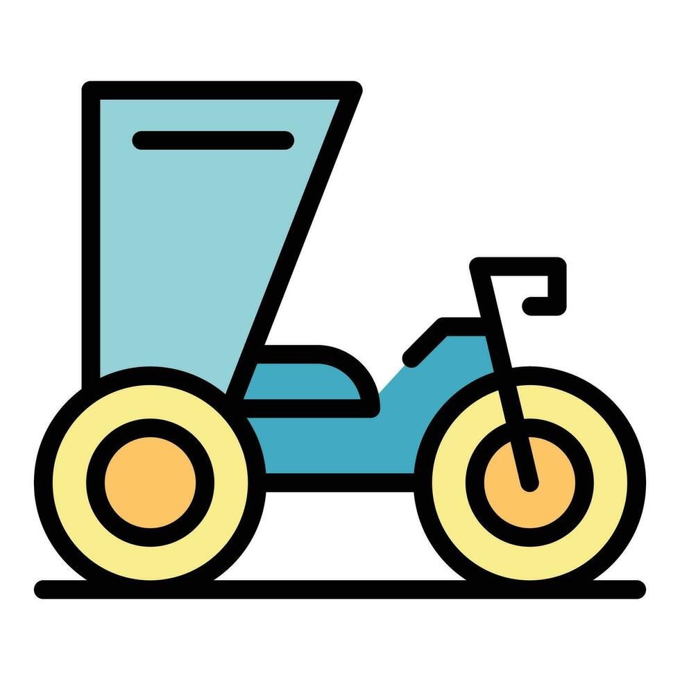 trishaw Fahrrad Symbol Vektor eben