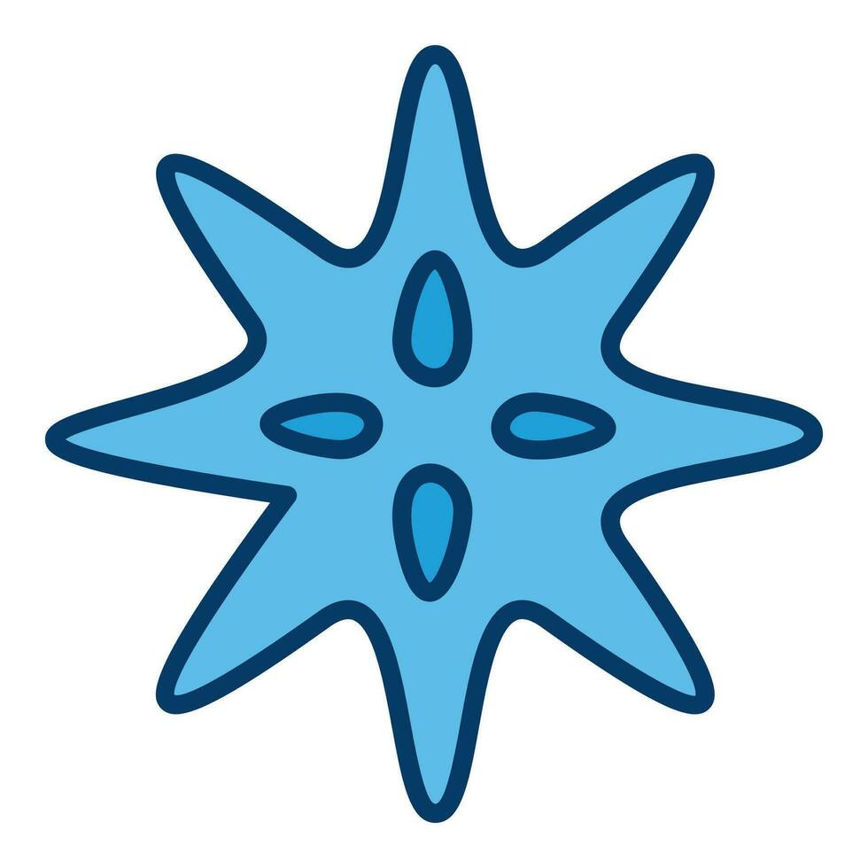 mikroorganism eller bakterie molekyl vektor begrepp blå ikon