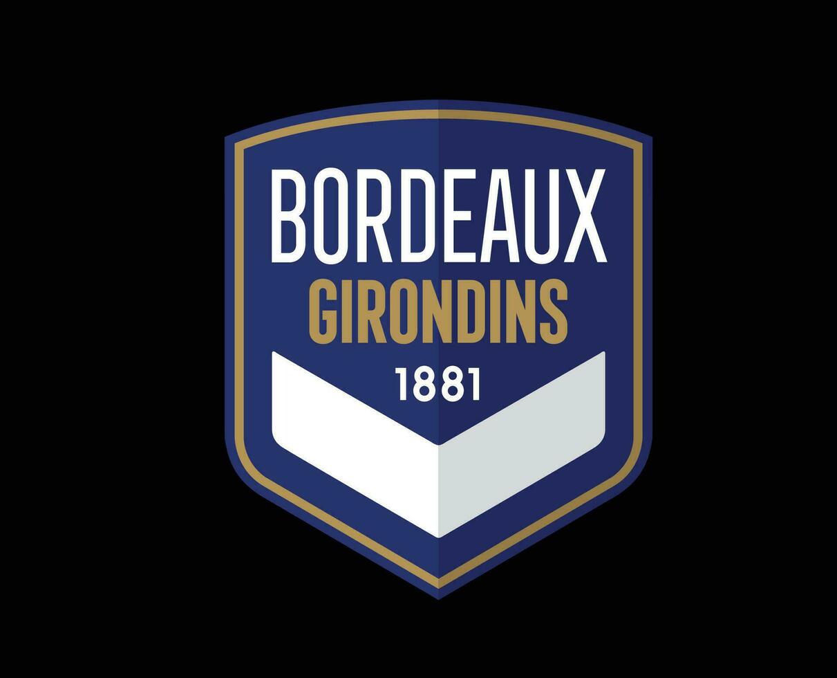 bordeaux klubb logotyp symbol ligue 1 fotboll franska abstrakt design vektor illustration med svart bakgrund