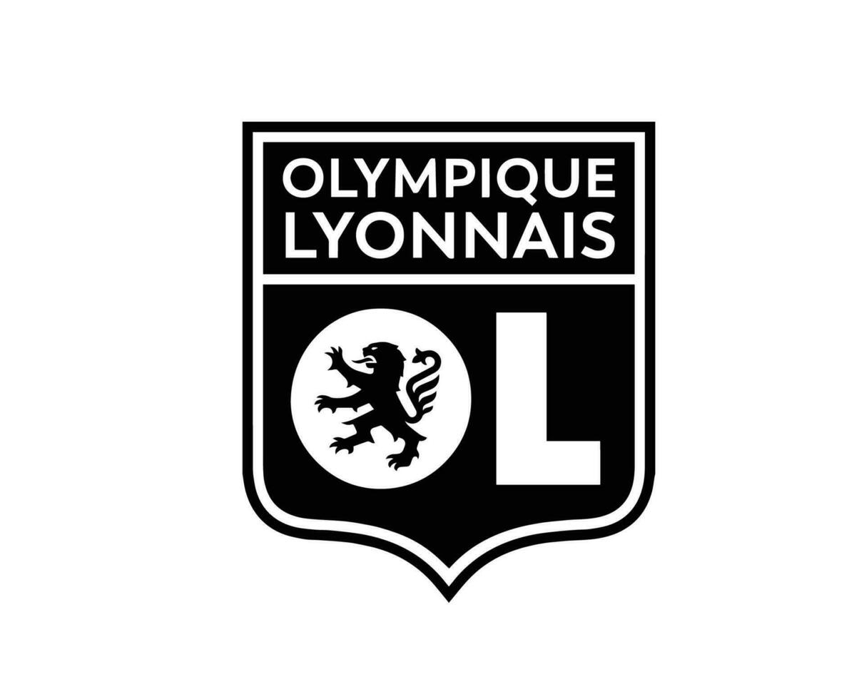 olympiska lyonnais klubb logotyp symbol svart ligue 1 fotboll franska abstrakt design vektor illustration