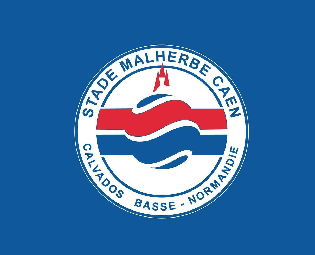 caen Verein Symbol Logo Liga 1 Fußball Französisch abstrakt Design Vektor Illustration mit Blau Hintergrund