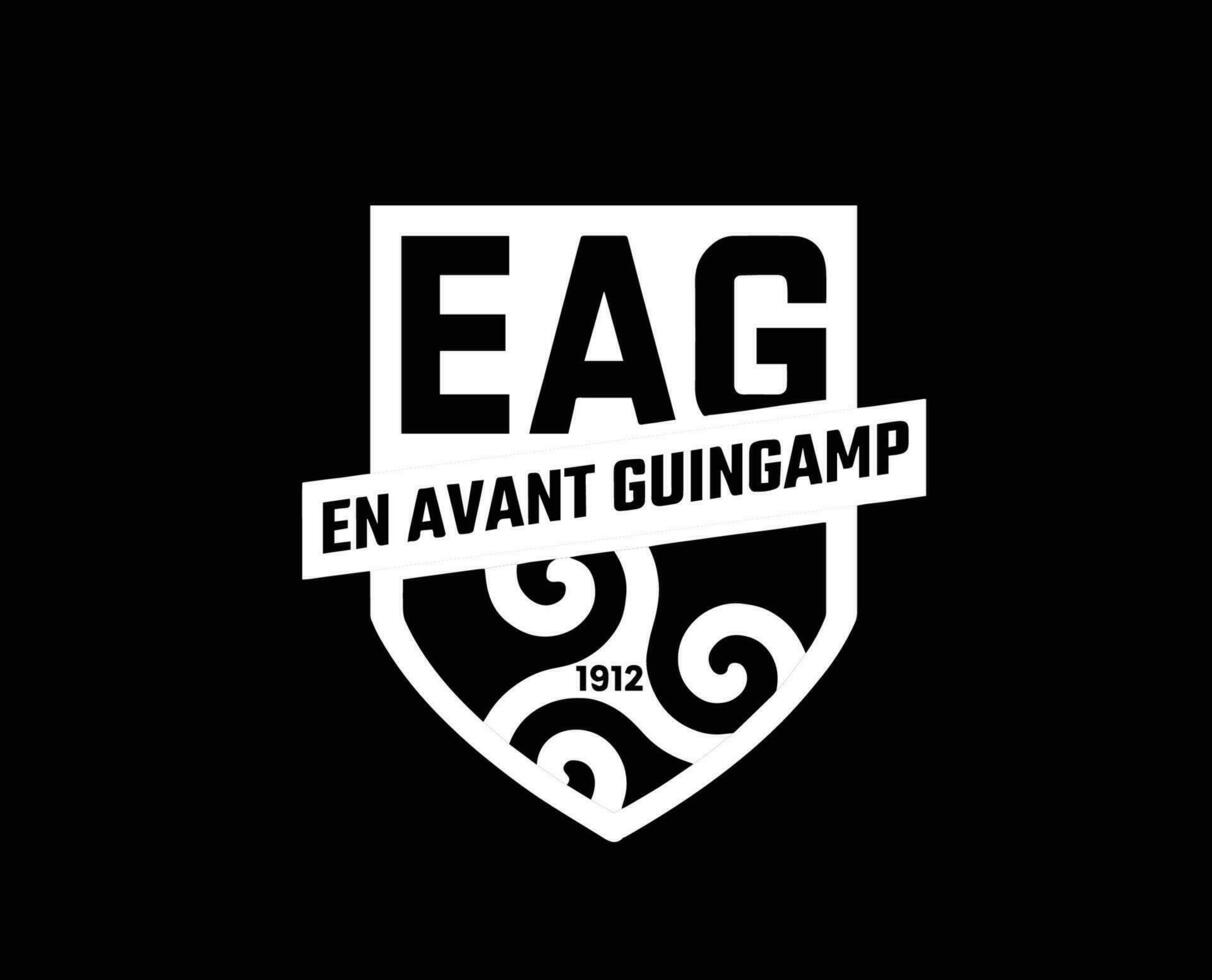 ea guingamp klubb symbol logotyp vit ligue 1 fotboll franska abstrakt design vektor illustration med svart bakgrund