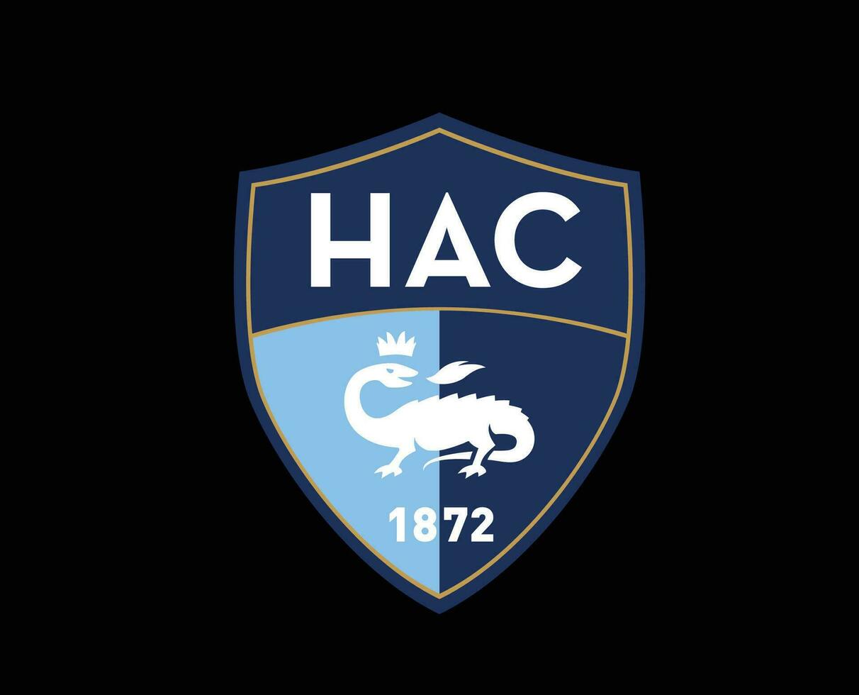 le havre ac klubb logotyp symbol ligue 1 fotboll franska abstrakt design vektor illustration med svart bakgrund