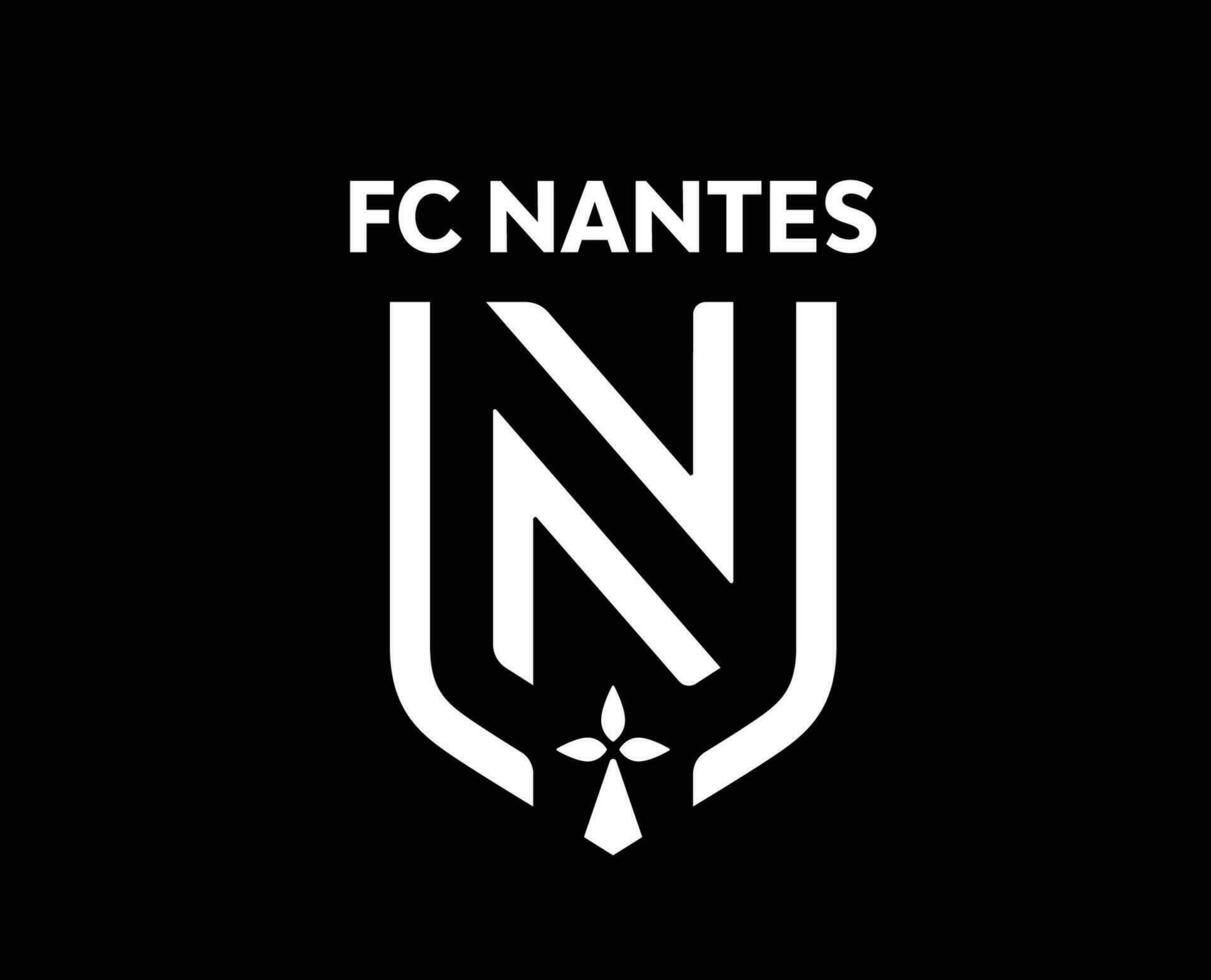 fc nantes Logo Verein Symbol Weiß Liga 1 Fußball Französisch abstrakt Design Vektor Illustration mit schwarz Hintergrund