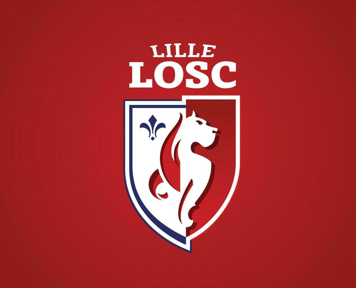 verloren lille Verein Symbol Logo Liga 1 Fußball Französisch abstrakt Design Vektor Illustration mit Gradient rot Hintergrund