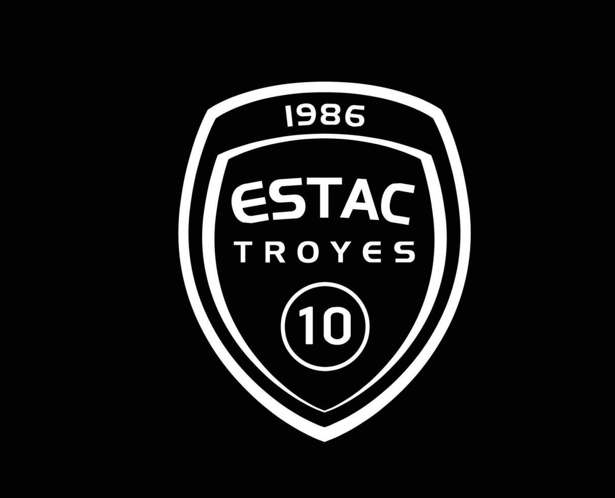 troyes ac Verein Logo Symbol Weiß Liga 1 Fußball Französisch abstrakt Design Vektor Illustration mit schwarz Hintergrund