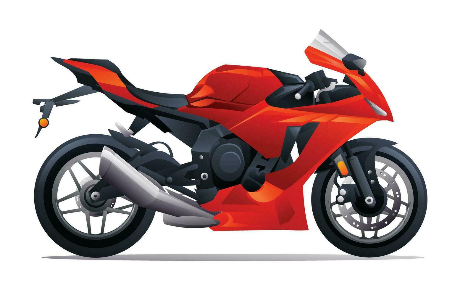 rot Sport Fahrrad Rennen Motorrad Vektor Illustration isoliert auf Weiß Hintergrund