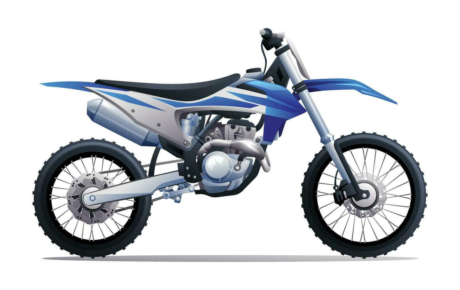 Moto-Cross Motorrad Vektor Illustration. Moto-Cross Fahrrad isoliert auf Weiß Hintergrund