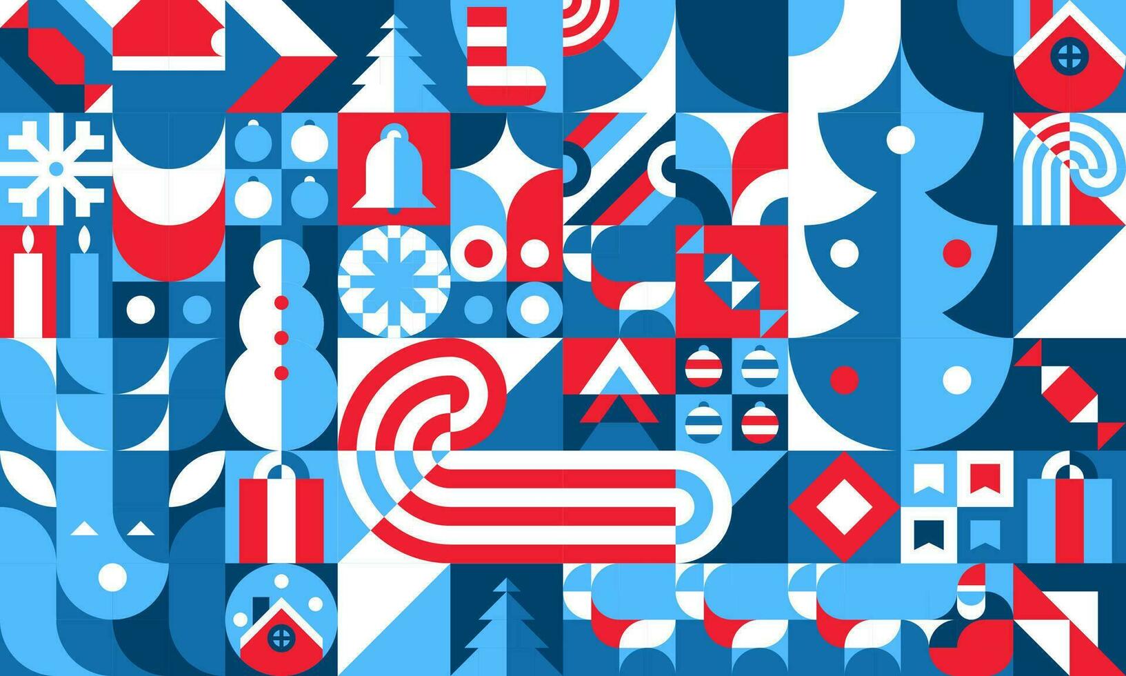 Bauhaus Weihnachten Urlaub geometrisch Muster vektor