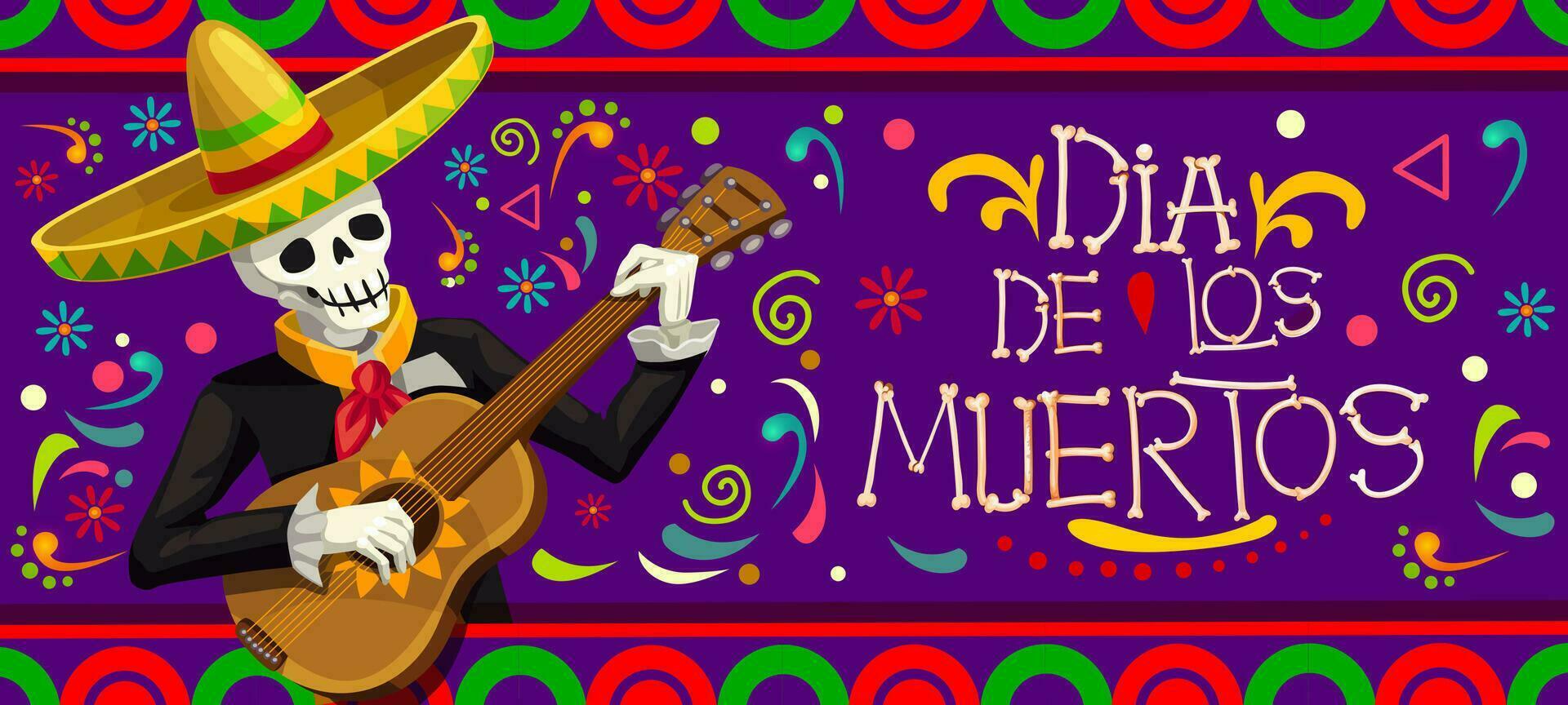 dia de los Muertos Mexikaner Urlaub Mariachi Schädel vektor