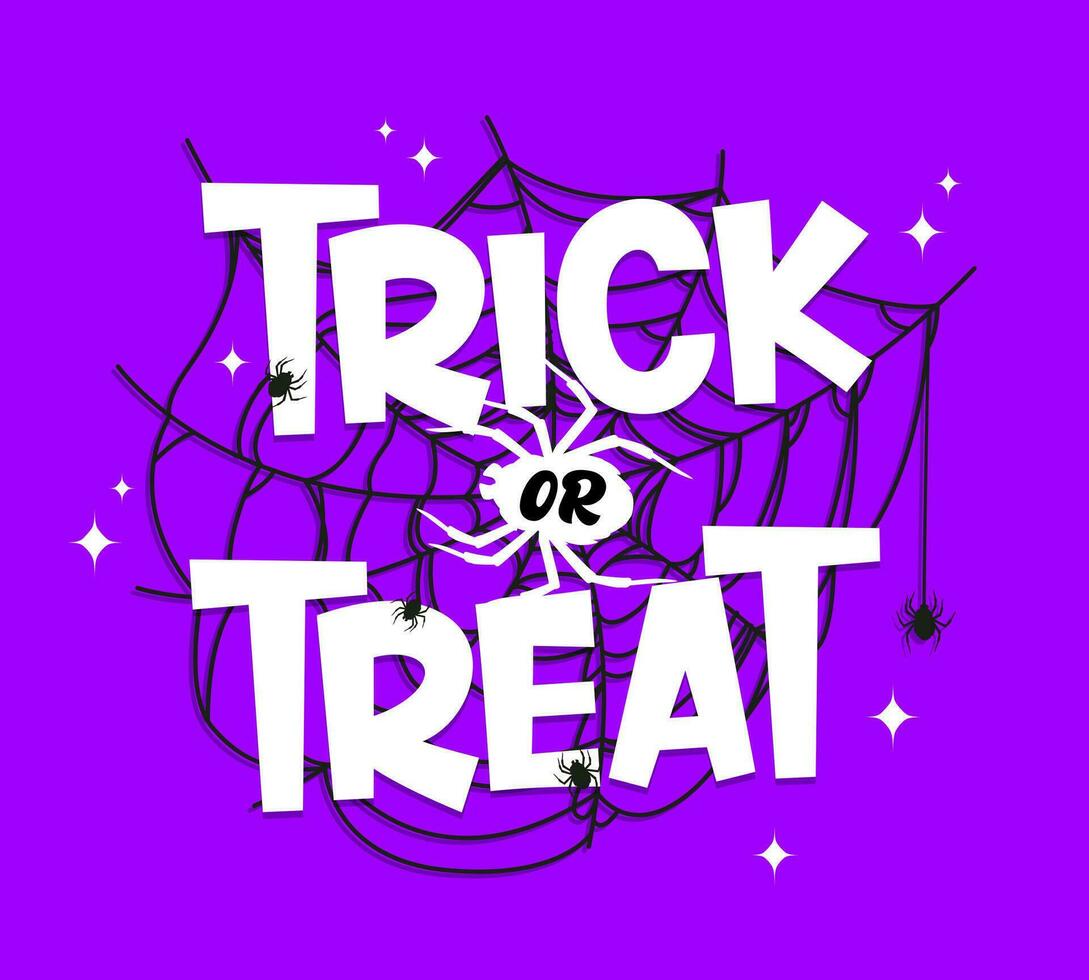 Trick oder behandeln Halloween Banner mit Spinnennetz vektor