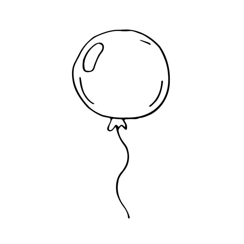 Vektor Gekritzel Illustration. einfach Ballon. skizzieren. Zeichnung zum Kinder. Linie Symbol