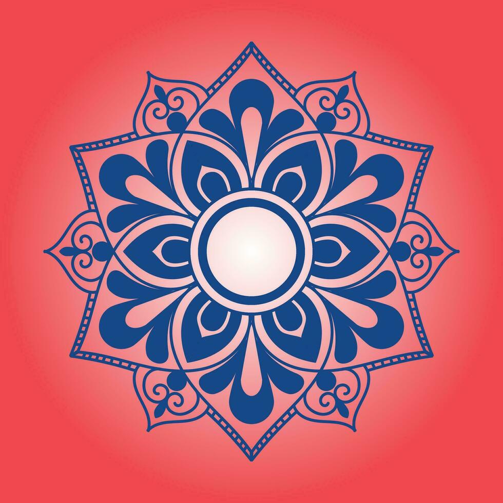 mandala med blomma för henna, mehndi, tatuering, dekoration. dekorativ prydnad i etnisk orientalisk stil. hand dragen bakgrund. islam, arabiska, indiska. vektor