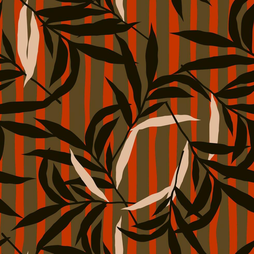 abstrakt djungel handflatan blad sömlös mönster. stiliserade tropisk handflatan löv tapet. vektor